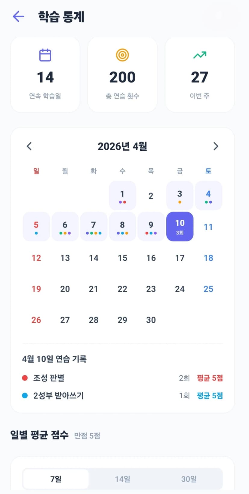 성장 확인