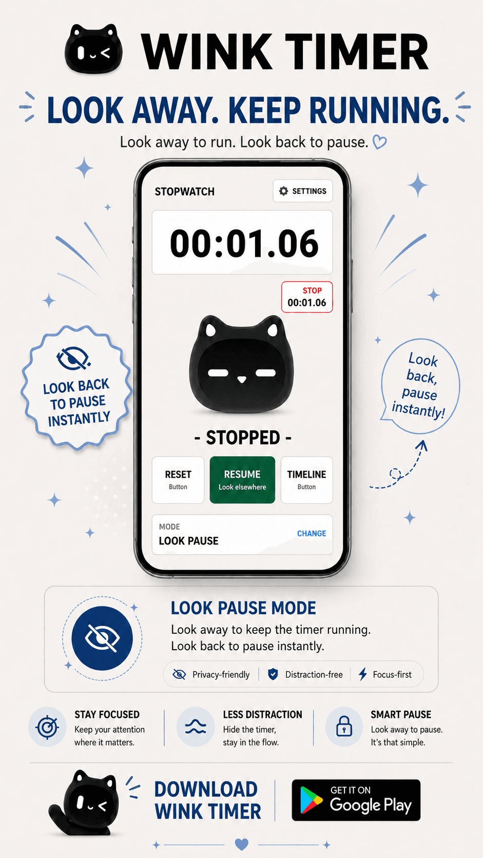 Look Pause screenshot in Wink Timer